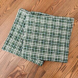 Laura Ashley Green White Light Blue Plaid Pillow Sham Covers 28”x28”